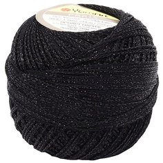 Пряжа YarnArt Paris 50гр 210м (75% вискоза, 25% металлик) (322 черный) 6 шт