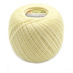 Пряжа YarnArt Iris 20гр 138м (100% мерсеризованный хлопок) (912 молочный) 10 мотков