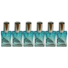 Атомайзер для духов Aromaprovokator серо-лазурное стекло спрей серебро 50 мл набор 6 шт