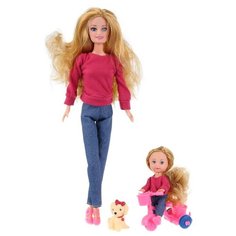 Кукла Карапуз София с дочерью на велосипеде, 29 см, 66297-S-BB