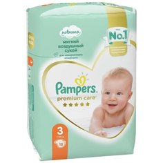 Подгузники Pampers Premium Care, размер 3, 18 шт, 6-10 кг