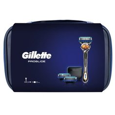 Набор Gillette подарочный в косметичке: чехол, бритвенный станок ProGlide Flexball