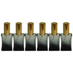 Атомайзер для духов Aromaprovokator черно-прозрачное стекло спрей золото 50 мл набор 6 шт