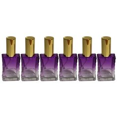 Атомайзер для духов Aromaprovokator серо-фиолетовое стекло спрей золото 50 мл набор 6 шт