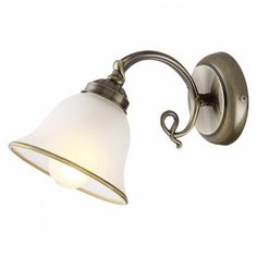 Настенный светильник Globo Lighting Odin 60208W, E27, 60 Вт, кол-во ламп: 1 шт., цвет арматуры: бронзовый, цвет плафона: белый