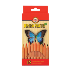 KOH-I-NOOR Набор цветных карандашей Jumbo Natur, 18 цветов (2173N18001KZ)
