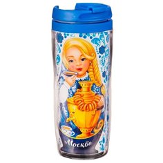 Термокружка Сима-ленд Москва, Матрешка, 0.35 л голубой