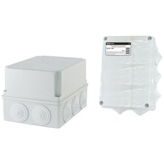 Распаячная коробка ОП 190х140х120мм, крышка, IP55, 10 гермовводов, инд. штрихкод, TDM SQ1401-1246