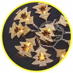 Гирлянда 14 046 NGF-D008-10WW-2AA-деревянные елочки Navigator 14046