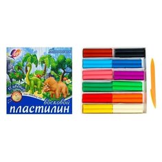 Луч Пластилин мягкий восковой, 12 цветов 180 г «Фантазия», микс