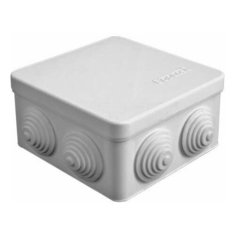 Открытой установки Электропромпласт Коробка распределительная ОП 105х105х56мм IP54 7 выходов 4 гермоввода крышка защелкивающаяся сер. Epplast 100012 E.P.Plast