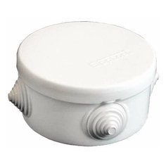 Коробка распределительная ОП d90х45мм У140 IP54 4 выхода 4 гермоввода крышка защелкивающаяся бел. Epplast 140141 E.P.Plast