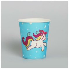 Страна Карнавалия Стакан бумажный «Единорог и звёзды», набор 6 шт 220 мл, цвет голубой