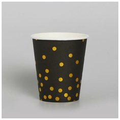 Страна Карнавалия Стакан бумажный «Конфетти», с тиснением, 250 мл, набор 6 шт цвет чёрный