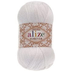 Пряжа ALIZE Forever crochet 50гр. 300м. (100% микроакрил) ТУ (55 белый) 5 мотков