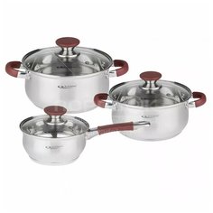 Набор кастрюль из 6 пр. "Берта" /2+3+1,5 ковш/ КТ15-В (г.Барнаул) Katun