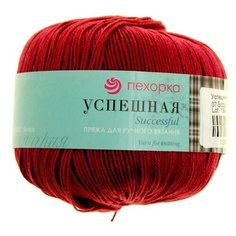 Пряжа Пехорка Успешная, 100 % хлопок, 50 г, 220 м, 07 бордо