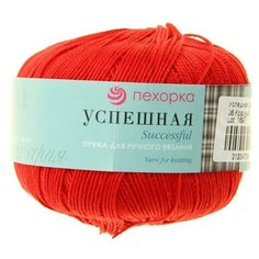 Пряжа Пехорка Успешная, 100 % хлопок, 50 г, 220 м, 06 красный