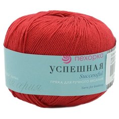 Пряжа Пехорка Успешная, 100 % хлопок, 50 г, 220 м, 10 шт., 06 красный