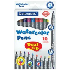 BRAUBERG Набор фломастеров Premium Dual-tip, 10 шт. (151946)
