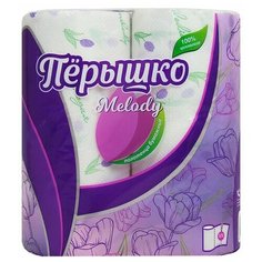 Полотенца бумажные Перышко Melody 2 слоя белый цвет (2 рулона в спайке) Пёрышко