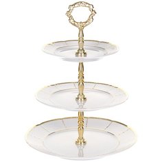 Этажерка 3-х ярусная; "Menuet", декор "Отводка золото, золотые держатели" Thun1794
