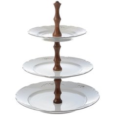 Этажерка 3-х ярусная; "Constance", декор "Серый орнамент, отводка платина" Thun1794