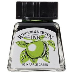 Тушь для рисования Winsor&Newton зеленое яблоко, стеклянный флакон, 14 мл (1005011)
