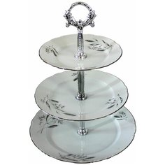 Этажерка "Констанция" 3-ярусная; декор "Серебрянные колосья" Thun1794