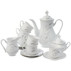Кофейный сервиз 6/9; "Constance", декор "Серебряные колосья, отводка платина Thun1794