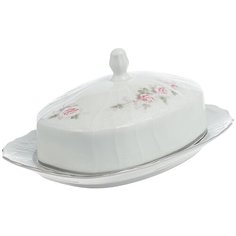 Масленка; "Bernadotte", декор "Бледные розы, отводка платина