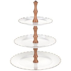 Этажерка "Opal" 3-х ярусная; декор "Платиновые пластинки"; отводка платина Thun1794