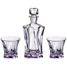 Набор Aurum- Crystal Coope для вискиr (штоф + 2 стакана 400/230 мл), высота 24/9 см (614-619)