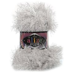 Пряжа Alize Decofur sim, 100 г, 100 м, 5 шт., 5502 белый с серебром