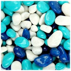 DECOR DE Грунт для аквариума (5-10 мм), белый-темн.синяя-изумрудный, 350 г