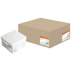 Распаячная коробка ОП 80х80х50мм, крышка, IP54, 7вх. TDM SQ1401-0112