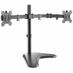 Кронштейн для 2-х мониторов ONKRON D221FS BLACK (10-32" макс. 100*100, подставка, наклон -45º+45º поворот 360º, вылет от основания 0-399мм, макс. вертик. перемещение 200-380мм, макс. нагрузка 2х8кг)