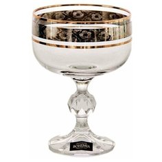 Креманки/мартинки 200 мл 6 шт Crystalite Bohemia "Клаудия /Цветочный узор на платине" / 007552