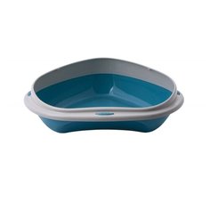 Туалет угловой шатл с бортиком 58х48х20,5см голубой Georplast