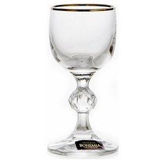Рюмки 50 мл 6 шт Crystalite Bohemia "Клаудия /Отводка платина" / 094202