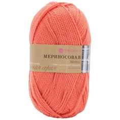 Пряжа Пехорка Мериносовая, 50 % мериносовая шерсть, 50 % акрил, 100 г, 200 м, 10 шт., 396 настурция
