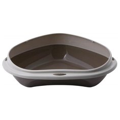 Туалет угловой шатл с бортиком 58х48х20,5см мокко Georplast