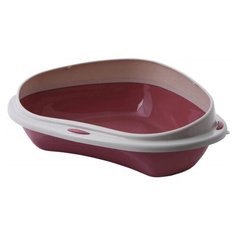 Туалет угловой шатл с бортиком 58х48х20,5см розовый Georplast