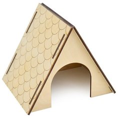 ЗооЭкспресс домик для грызунов черепица, крыша до пола, фанера 16*13*13 см Zo Oexpress