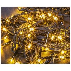 Гирлянда Navigator нить NGF-S01-200-10-21.5m-230-C8-BL-IP44, 2150 см, 200 ламп, теплый белый/черный провод