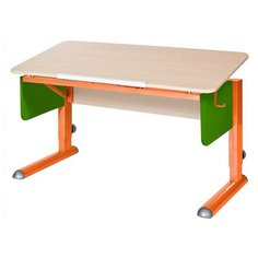 Стол детский Астек-Элара Моно-2 115x58 см береза/зеленый/оранжевый