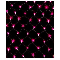 Светодиодная гирлянда занавес "Сетка" 2x1,5м, 220В, шнур зеленого цвета, 160 розовых LED ламп China Dans International