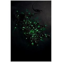 Гирлянда Нить, 10м, 220В, шнур черного цвета, 100 LED зеленых постоянного свечения, соединяемая, IP44 China Dans International
