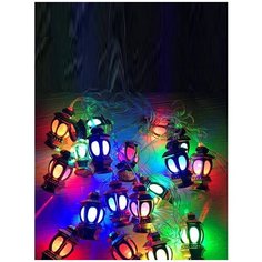 Гирлянда из 20 больших ламп с маленькими LED диодами цвет разноцветный, с вилкой для соединения. China Dans International