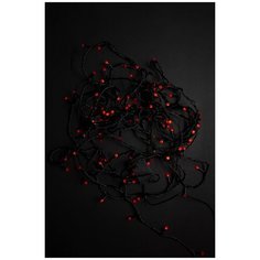 Гирлянда Нить, 50м, 220В, шнур черного цвета, 500 LED мерцающая красный, IP20 China Dans International